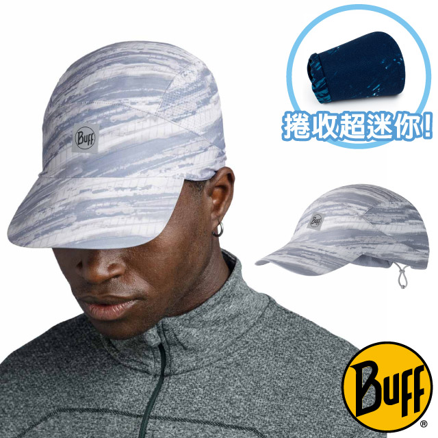 【西班牙 BUFF】可捲收跑帽.抗UV極速排汗遮陽帽.棒球帽.鴨舌帽/BF131287-909 鋼鐵灰灰✿30E010